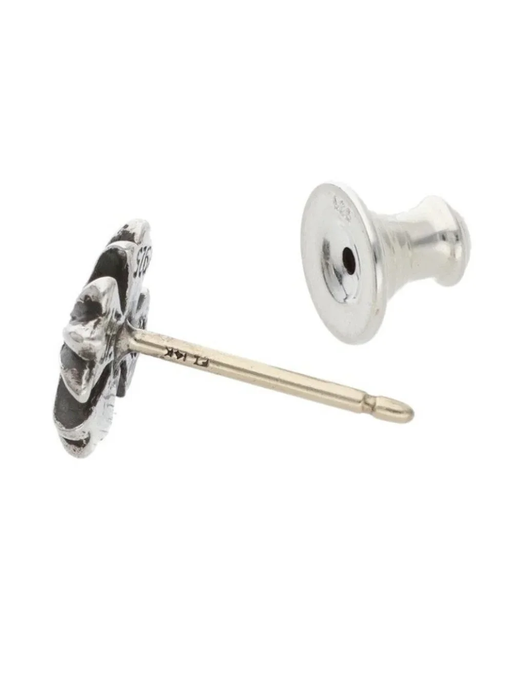 Chrome Hearts CH Pls Dia CH Plus Stud Silver Earrings